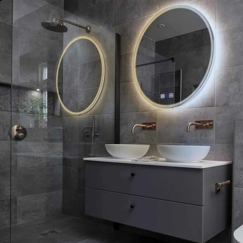 LED Spiegel Rund | Touch-Schalter | Anti-Beschlag-Funktion | Einstellbare Farbtemperatur - Reyze Seria Edge Model 1