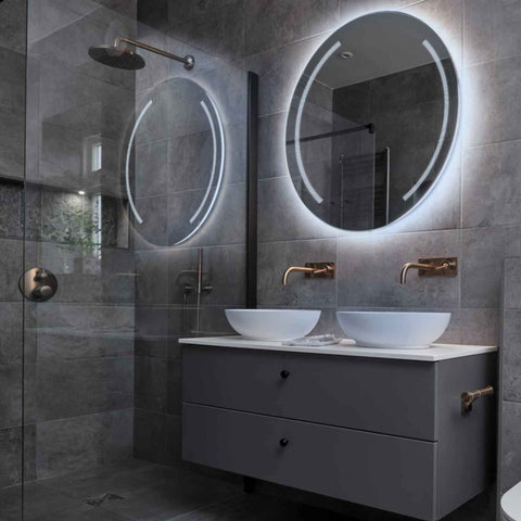 LED Spiegel Rund | Wandschalter-Steuerung | Kaltweißes Licht - Reyze Seria Minimal Model 7