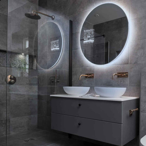 LED Spiegel Rund | Wandschalter-Steuerung | Kaltweißes Licht - Reyze Seria Motivated Model 5