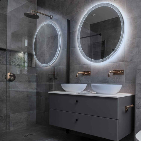 LED Spiegel Rund | Wandschalter-Steuerung | Kaltweißes Licht - Reyze Seria Simetria Model 6