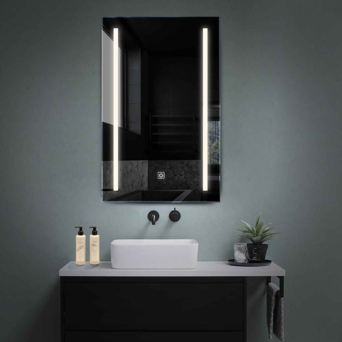 LED Spiegel Vertikal | Touch-Schalter | Neutralweißes Licht - Reyze Seria Salono Model 5