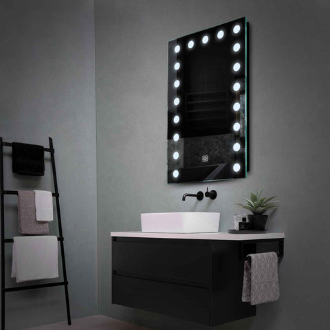 LED Spiegel Vertikal | Touch-Schalter | Kaltweißes Licht - Reyze Seria Salono Model 6