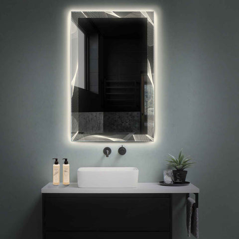 LED Spiegel Vertikal | Wandschalter-Steuerung | Neutralweißes Licht - Reyze Seria Simetria Model 2