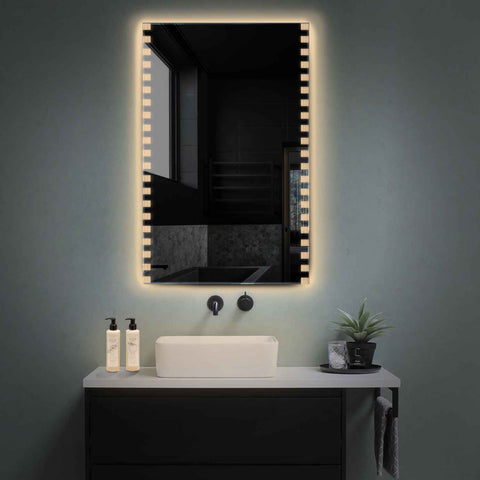 LED Spiegel Vertikal | Wandschalter-Steuerung | Warmweißes Licht - Reyze Seria Edge Model 6
