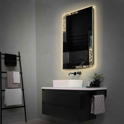 LED Spiegel Vertikal | Wandschalter-Steuerung | Warmweißes Licht - Reyze Seria Good Vibes Model 4