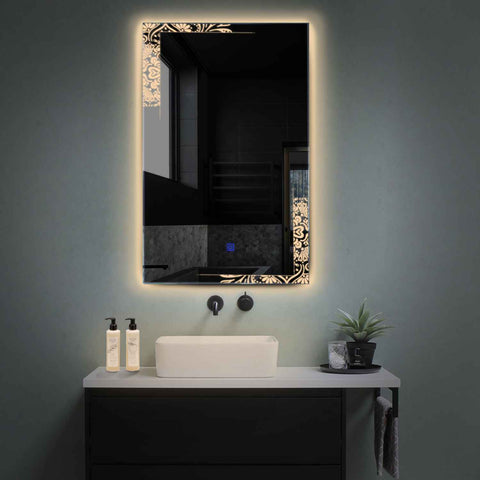 LED Spiegel Vertikal | Touch-Schalter | Warmweißes Licht - Reyze Seria Good Vibes Model 4