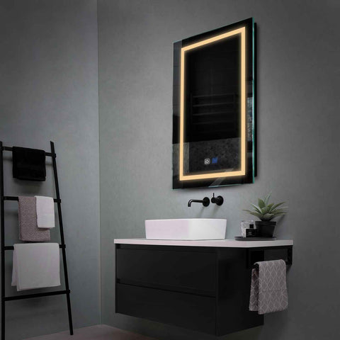 LED Spiegel Vertikal | Touch-Schalter | Anti-Beschlag-Funktion | Warmweißes Licht - Reyze Seria Salono Model 1