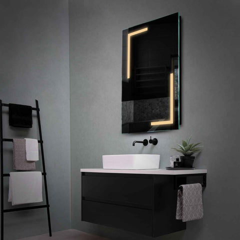 LED Spiegel Vertikal | Wandschalter-Steuerung | Warmweißes Licht - Reyze Seria Salono Model 3