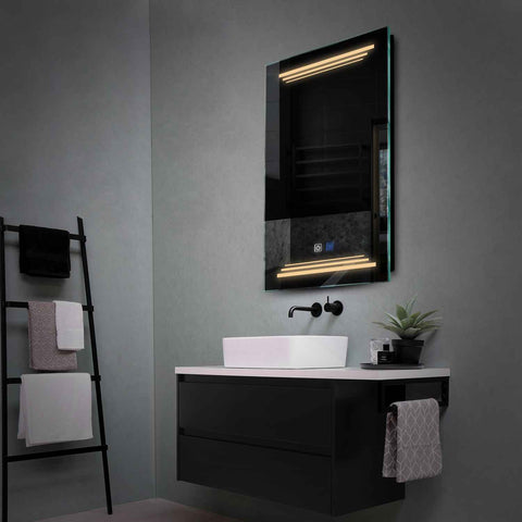 LED Spiegel Vertikal | Touch-Schalter | Anti-Beschlag-Funktion | Warmweißes Licht - Reyze Seria Salono Model 7