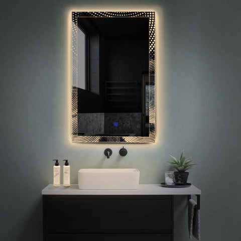 LED Spiegel Vertikal | Touch-Schalter | Warmweißes Licht - Reyze Seria Simetria Model 8