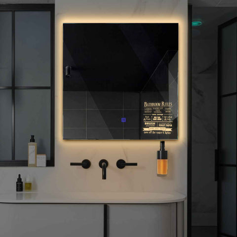 LED Spiegel Quadratisch | Touch-Schalter | Warmweißes Licht - Reyze Seria Motivated Model 5