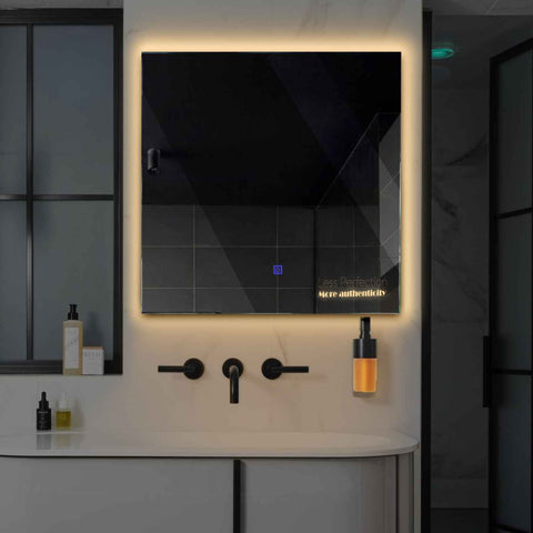 LED Spiegel Quadratisch | Touch-Schalter | Warmweißes Licht - Reyze Seria Motivated Model 7