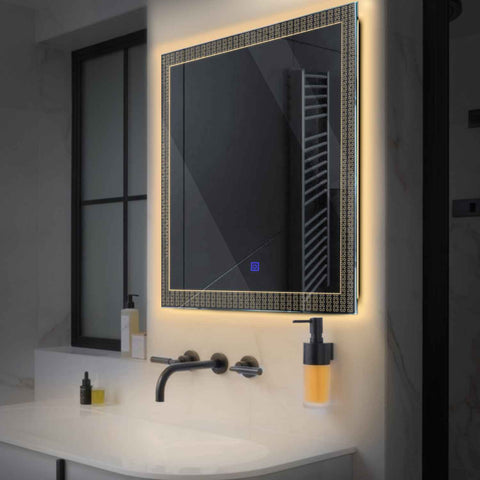 LED Spiegel Quadratisch | Touch-Schalter | Warmweißes Licht - Reyze Seria Official Model 5