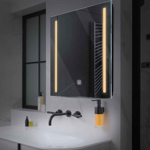 LED Spiegel Quadratisch | Touch-Schalter | Warmweißes Licht - Reyze Seria Salono Model 5