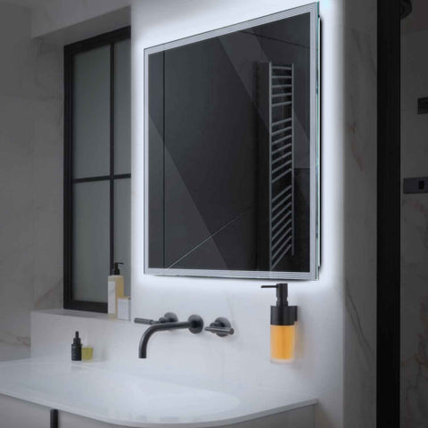 LED Spiegel Quadratisch | Wandschalter-Steuerung | Kaltweißes Licht - Reyze Seria Edge Model 1