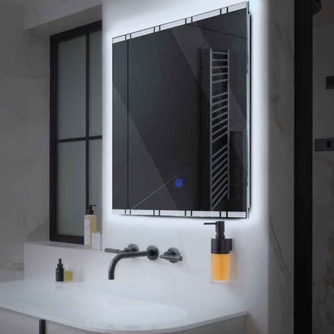 LED Spiegel Quadratisch | Touch-Schalter | Kaltweißes Licht - Reyze Seria Edge Model 3