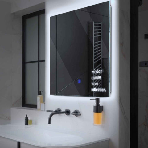 LED Spiegel Quadratisch | Touch-Schalter | Kaltweißes Licht - Reyze Seria Motivated Model 1
