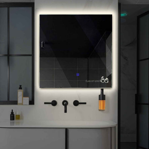 LED Spiegel Quadratisch | Touch-Schalter | Neutralweißes Licht - Reyze Seria Motivated Model 8
