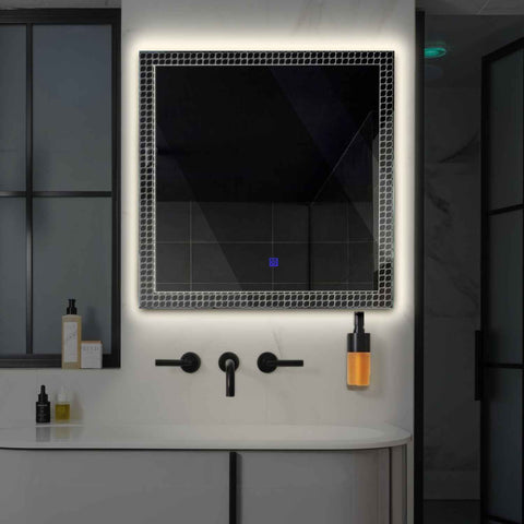 LED Spiegel Quadratisch | Touch-Schalter | Neutralweißes Licht - Reyze Seria Official Model 3