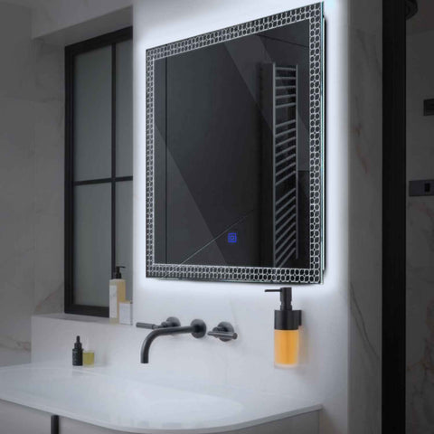 LED Spiegel Quadratisch | Touch-Schalter | Kaltweißes Licht - Reyze Seria Official Model 4