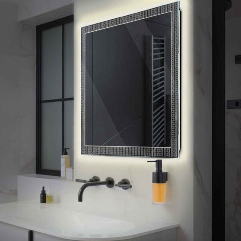 LED Spiegel Quadratisch | Wandschalter-Steuerung | Neutralweißes Licht - Reyze Seria Official Model 5