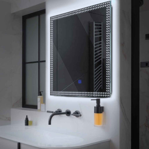 LED Spiegel Quadratisch | Touch-Schalter | Kaltweißes Licht - Reyze Seria Official Model 6