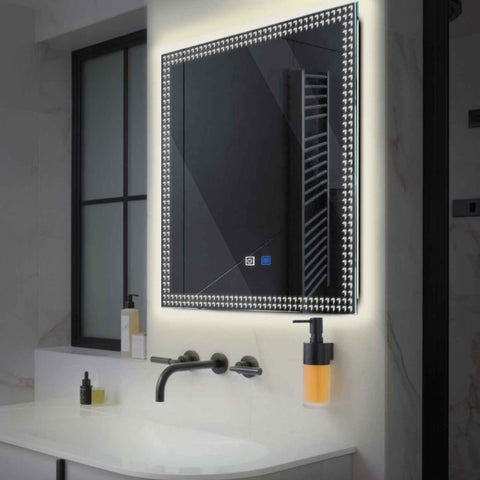 LED Spiegel Quadratisch | Touch-Schalter | Anti-Beschlag-Funktion | Neutralweißes Licht - Reyze Seria Official Model 6