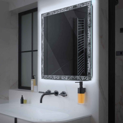 LED Spiegel Quadratisch | Wandschalter-Steuerung | Kaltweißes Licht - Reyze Seria Official Model 8