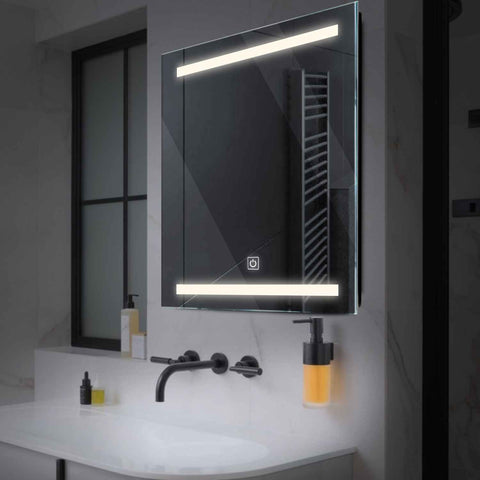 LED Spiegel Quadratisch | Touch-Schalter | Neutralweißes Licht - Reyze Seria Salono Model 4