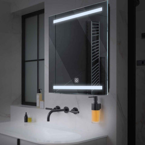 LED Spiegel Quadratisch | Touch-Schalter | Kaltweißes Licht - Reyze Seria Salono Model 4