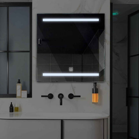 LED Spiegel Quadratisch | Touch-Schalter | Kaltweißes Licht - Reyze Seria Salono Model 4