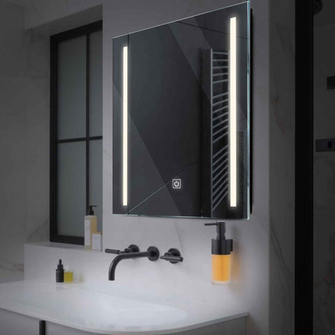 LED Spiegel Quadratisch | Touch-Schalter | Neutralweißes Licht - Reyze Seria Salono Model 5