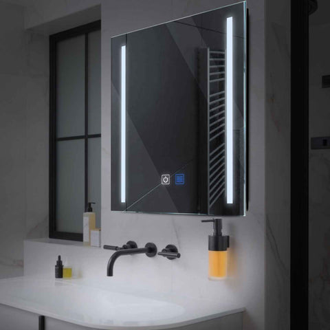 LED Spiegel Quadratisch | Touch-Schalter | Anti-Beschlag-Funktion | Kaltweißes Licht - Reyze Seria Salono Model 5