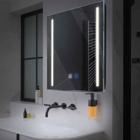 LED Spiegel Quadratisch | Touch-Schalter | Anti-Beschlag-Funktion | Neutralweißes Licht - Reyze Seria Salono Model 5