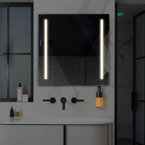 LED Spiegel Quadratisch | Wandschalter-Steuerung | Neutralweißes Licht - Reyze Seria Salono Model 5