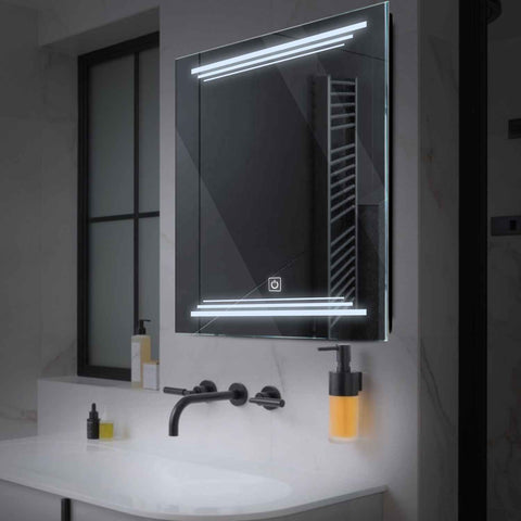 LED Spiegel Quadratisch | Touch-Schalter | Kaltweißes Licht - Reyze Seria Salono Model 7