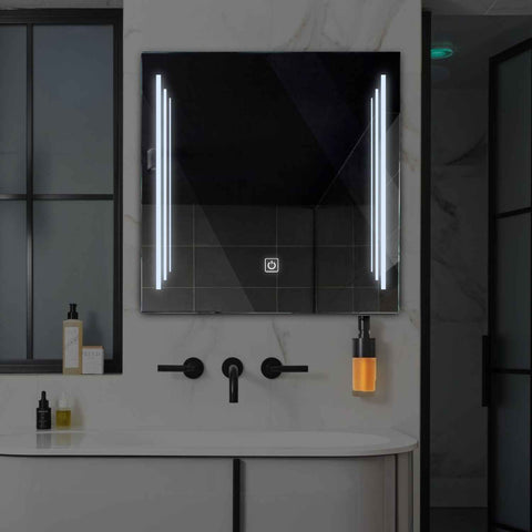 LED Spiegel Quadratisch | Touch-Schalter | Kaltweißes Licht - Reyze Seria Salono Model 8