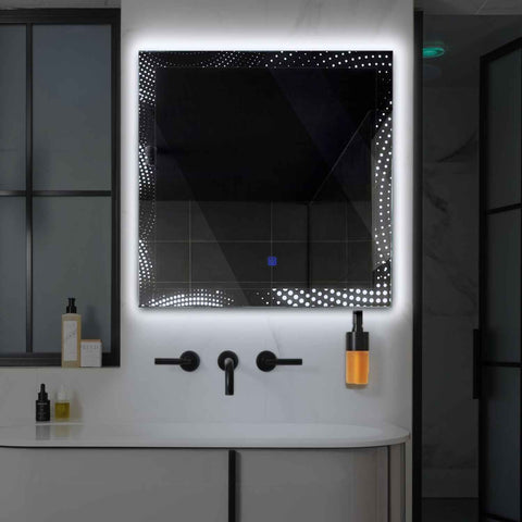 LED Spiegel Quadratisch | Touch-Schalter | Kaltweißes Licht - Reyze Seria Simetria Model 8