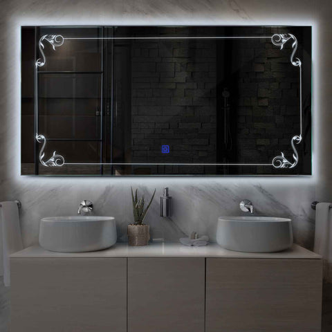 LED Spiegel Rechteckig | Touch-Schalter | Kaltweißes Licht - Reyze Seria Good Vibes Model 5