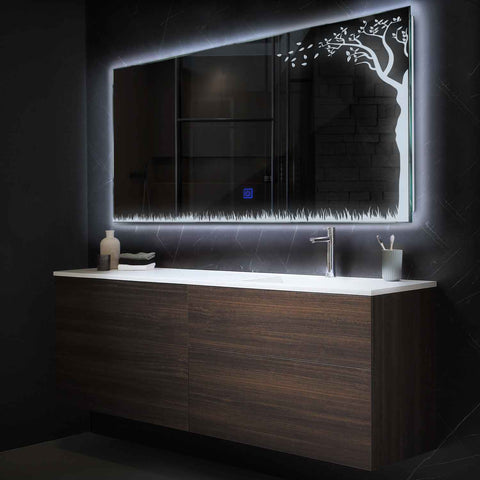 LED Spiegel Rechteckig | Touch-Schalter | Kaltweißes Licht - Reyze Seria Good Vibes Model 8