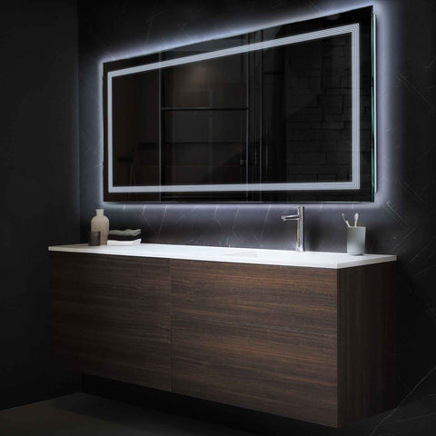 LED Spiegel Rechteckig | Wandschalter-Steuerung | Kaltweißes Licht - Reyze Seria Minimal Model 1