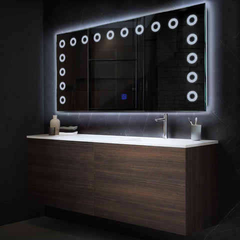 LED Spiegel Rechteckig | Touch-Schalter | Kaltweißes Licht - Reyze Seria Minimal Model 4