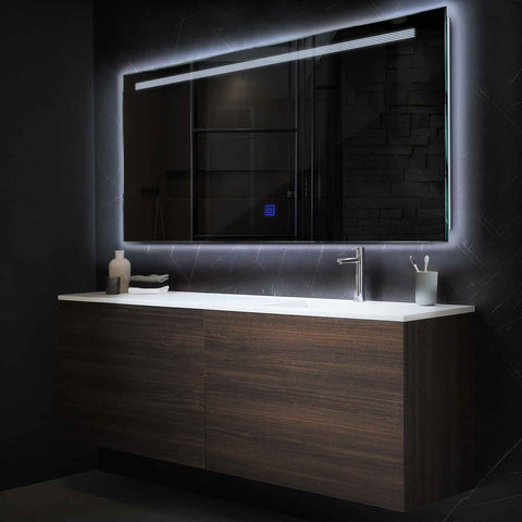 LED Spiegel Rechteckig | Touch-Schalter | Kaltweißes Licht - Reyze Seria Minimal Model 5