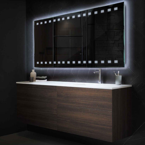 LED Spiegel Rechteckig | Wandschalter-Steuerung | Kaltweißes Licht - Reyze Seria Minimal Model 6