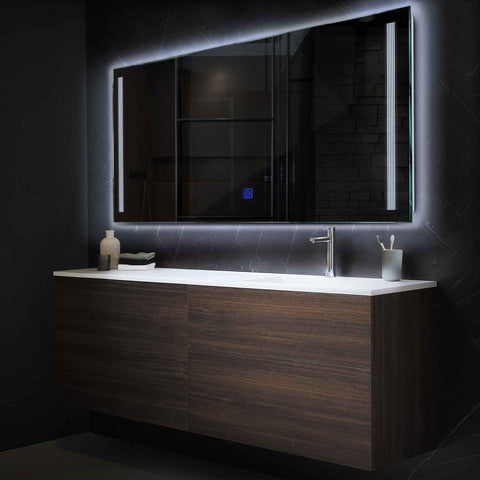 LED Spiegel Rechteckig | Touch-Schalter | Kaltweißes Licht - Reyze Seria Minimal Model 7