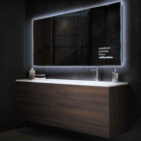 LED Spiegel Rechteckig | Wandschalter-Steuerung | Kaltweißes Licht - Reyze Seria Motivated Model 1