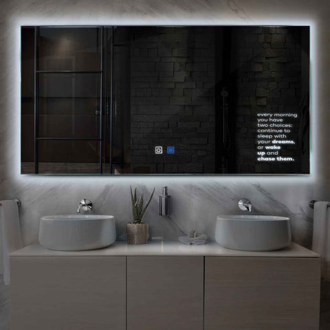 LED Spiegel Rechteckig | Touch-Schalter | Anti-Beschlag-Funktion | Kaltweißes Licht - Reyze Seria Motivated Model 2
