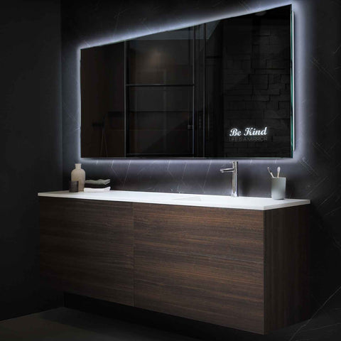 LED Spiegel Rechteckig | Wandschalter-Steuerung | Kaltweißes Licht - Reyze Seria Motivated Model 6