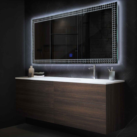 LED Spiegel Rechteckig | Touch-Schalter | Kaltweißes Licht - Reyze Seria Official Model 3