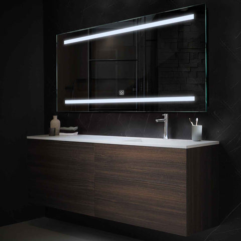 LED Spiegel Rechteckig | Touch-Schalter | Kaltweißes Licht - Reyze Seria Salono Model 4